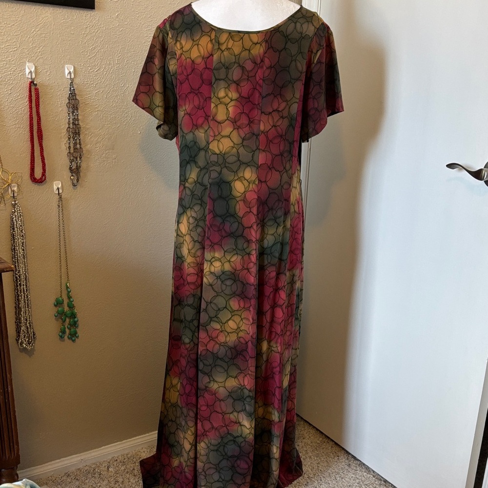 SIMPLY SILK Abstract multicolor Dress size L - Picture 3 of 10